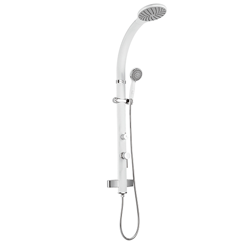 HL-2421W HUALE Aluminium wall mounted shower panel White Multi Function Shower Panel for Bathroom Featured Image