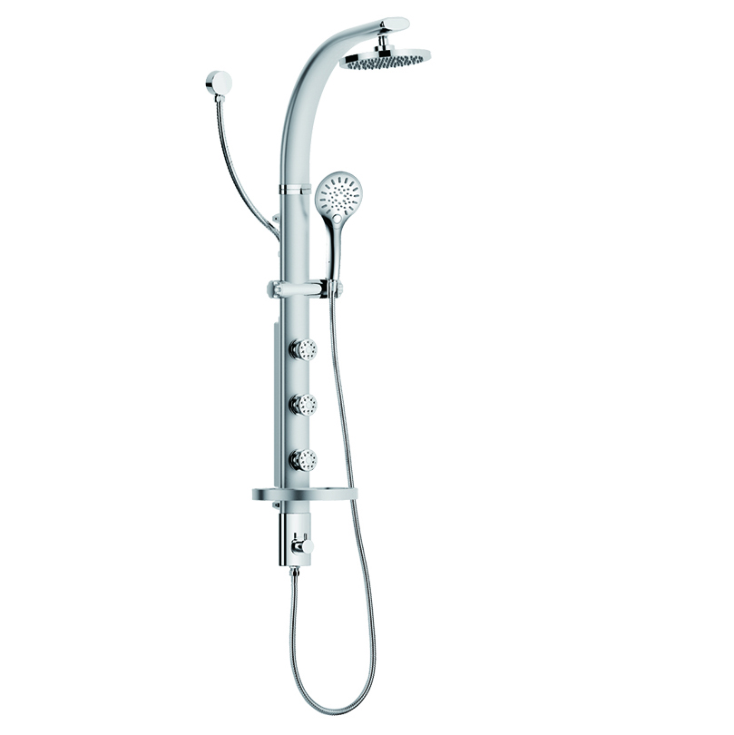 HL-2471 Al material upper water inlet system Shower Panel with Rain Shower Head and Hand Shower for Bathroom with cUPC certificate Featured Image