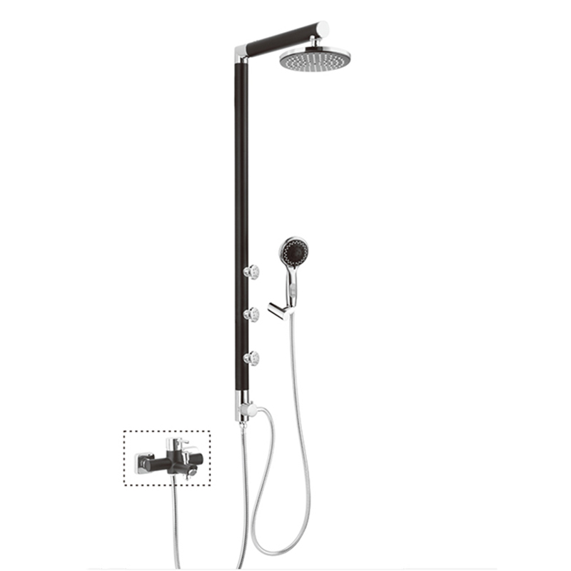 HL-2460B Al Multi-Function Shower Panel with Waterfall rain shower head, 5 function handheld shower Head and spray jet for Bathroom apartment Featured Image