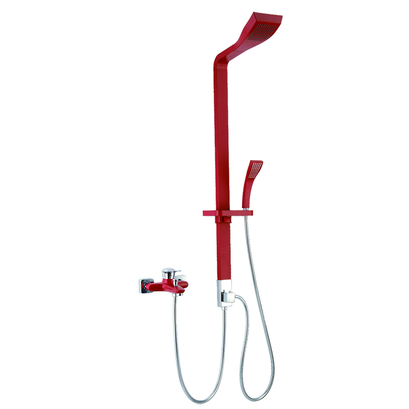 HL-2433R Red Wall mounted shower panel with multi function for bathroom Featured Image
