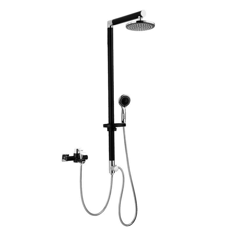 HL-2450B Type “L” Al Multi-Function Black Shower Panel with cUPC certification including  Rainfall Rain Shower Head and Hand Shower for Bathroom Featured Image